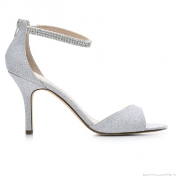 Nina Shoes - Nina Jeweled Ankle Strap Open Toe Heels